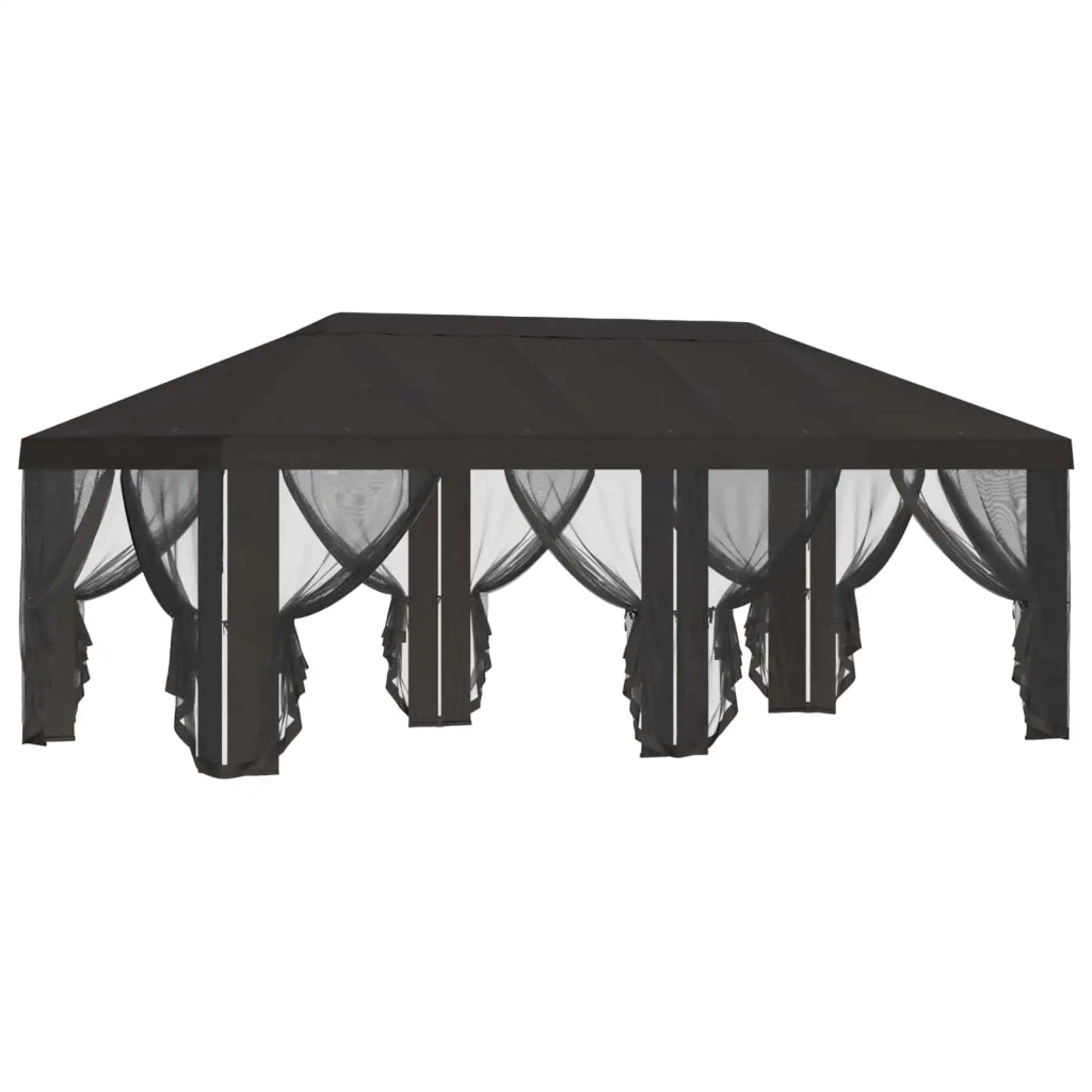 Copertura Gazebo con Pareti Laterali Antracite 600,5 x 300,5 cm 900437