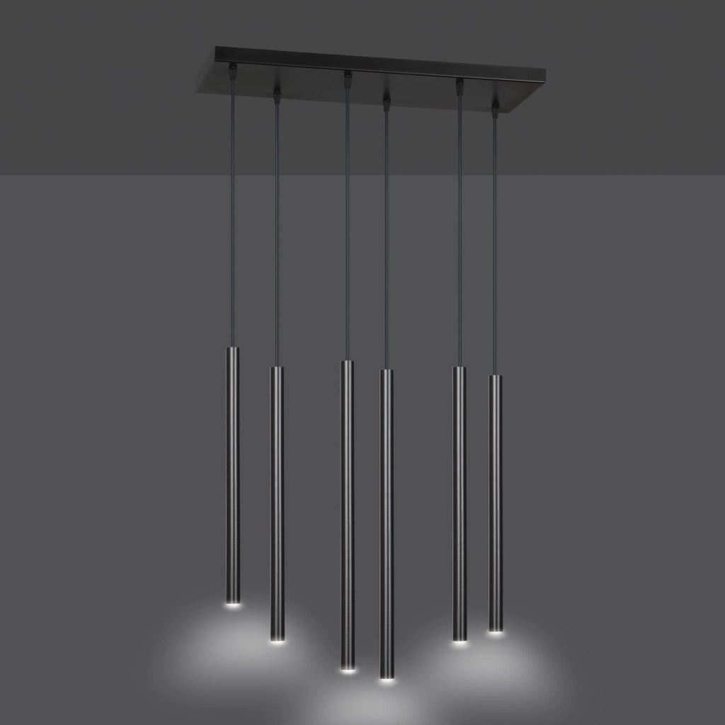 Lampadario Emibig Selter 6 Nero 6xG9 metallo 59cm H120cm