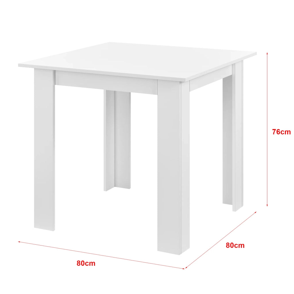 Tavolo quadrato per 4 persone sala pranzo cucina soggiorno 80 cm bianco 03_0006232
