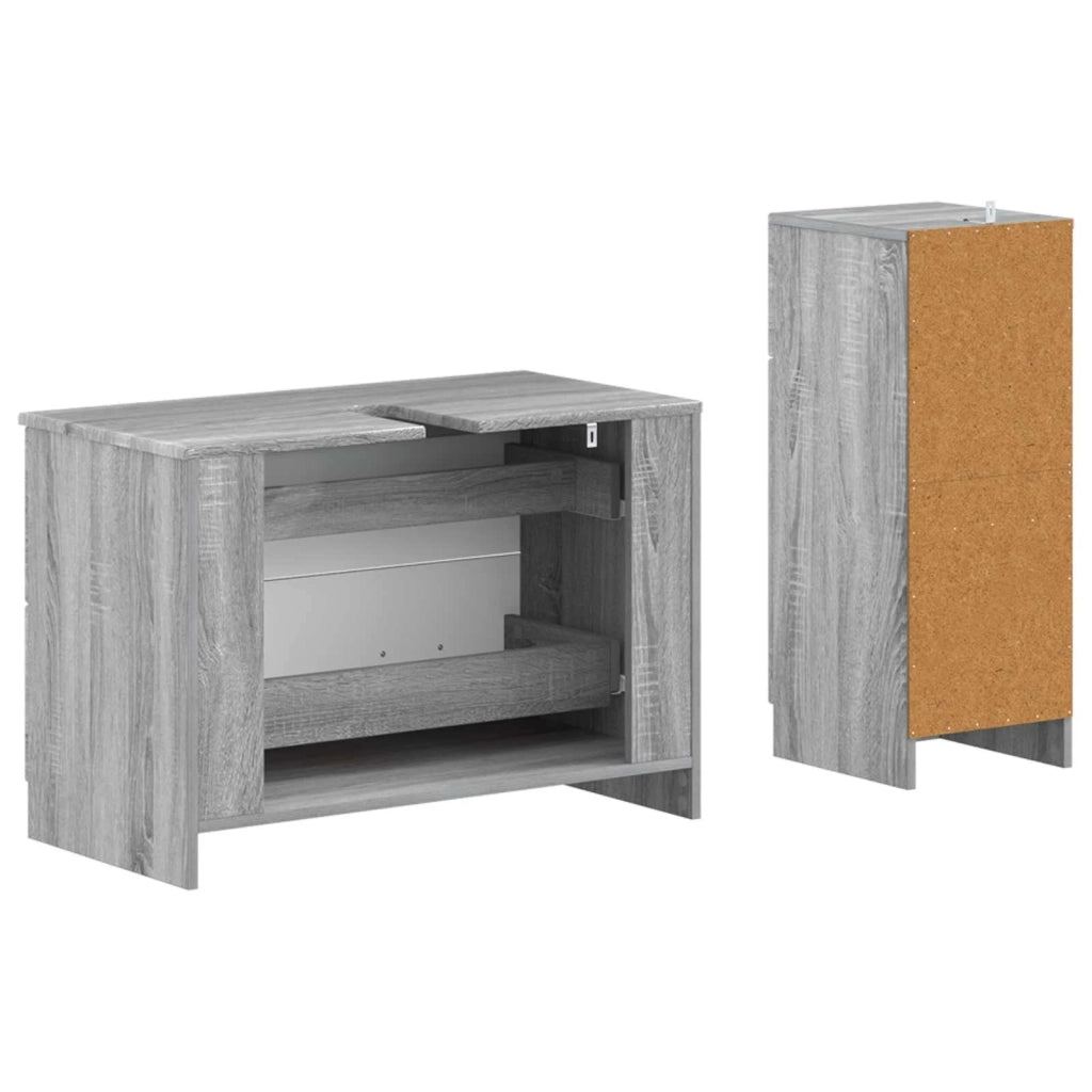 Set di Armadi da Bagno da 2 Pezzi UTRECHT Sonoma grigio 3417735