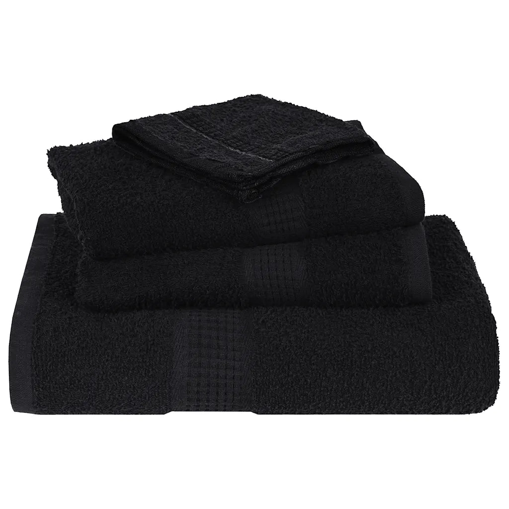 Asciugamani da Bagno 2 pz Neri 100x150cm 360g/mÂ² 100% Cotone