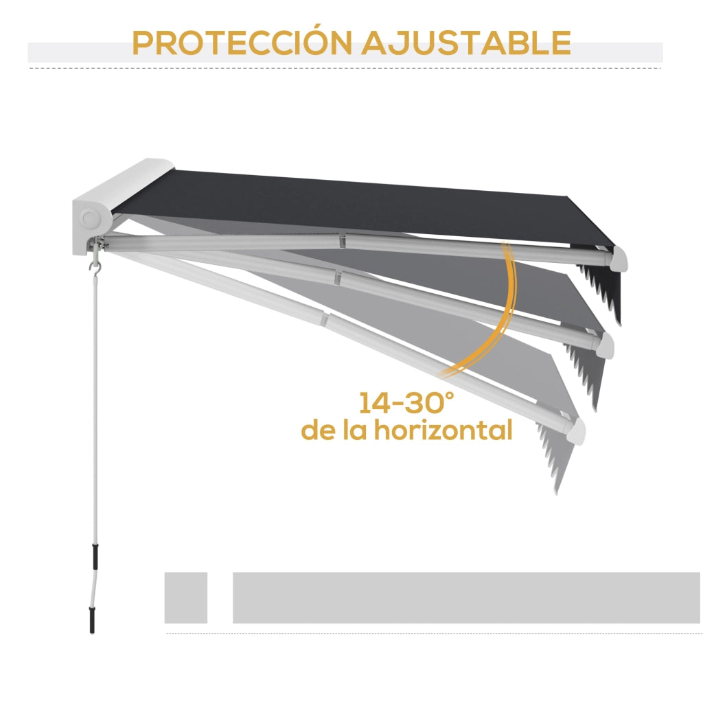 Toldo Retrattile Elettrico 250x200 cm ¨C zephmum ¨C Grigio, Alluminio