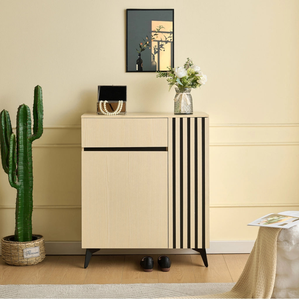 SCARPIERA con 2 ante e 1 cassetto 75x35x90 cm MDF colore legno