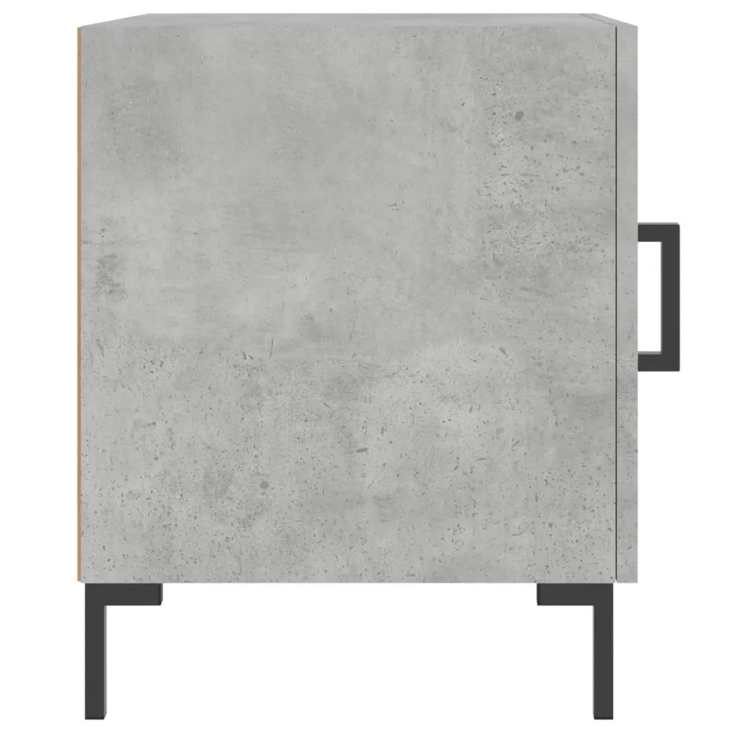 Set di 2 Comodini | Armadio da Notte | Mobiletto da notte Grigio Cemento 40x40x50 cm in Legno Multistrato