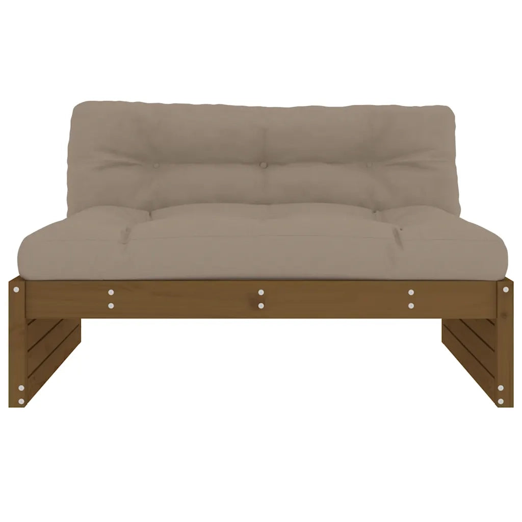 Divano Centrale Marrone Ambra 120x80 cm Legno Massello di Pino 825761