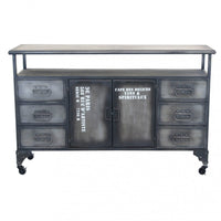 Mobile Emeric 132,5x37,5x82 h cm in Acciaio Grigio