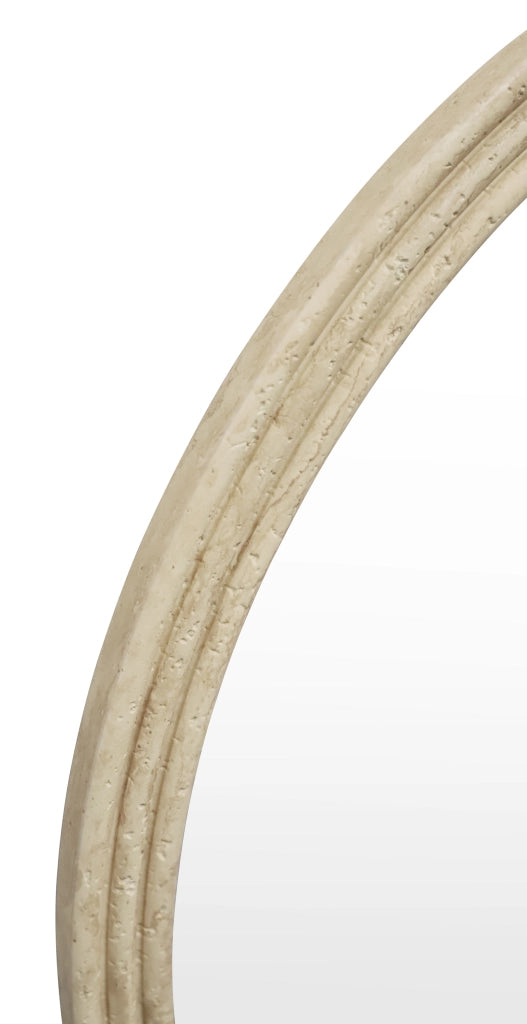 Specchio grande Hispanohogar ad arco in resina beige 90x60