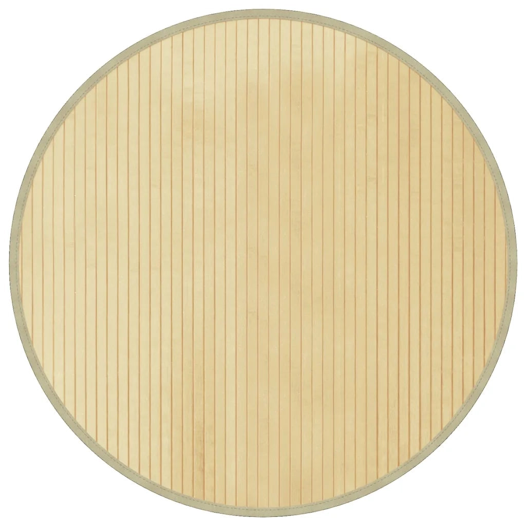 Tappeto Rotondo Naturale Chiaro 80 cm in BambÃ¹