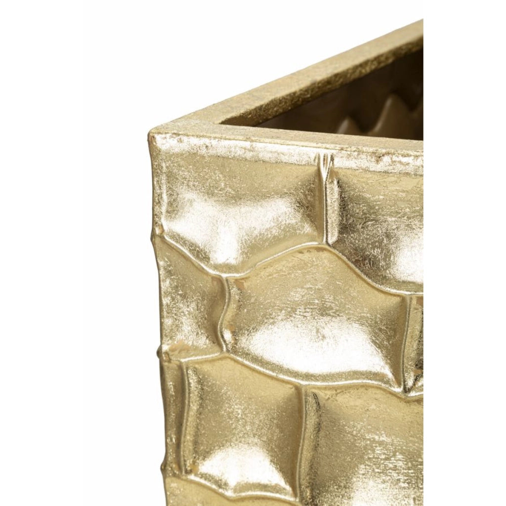Set di 3 Vasi Decorativi VKH421, Oro, Metallo, 38x38x94 cm