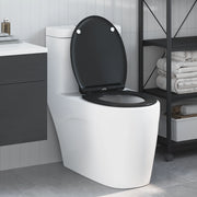 Sedile per WC con rilascio rapido e chiusura morbida in Duroplast Nero