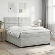 Letto box spring con materasso Grigio Chiaro 140 x 190 cm 3453638