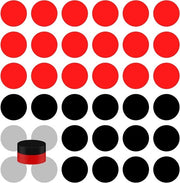 Etichette adesive rimovibili premium per scuola materna e insegnanti - Set da 48 pezzi - Rosso e Nero - Imprimiti a prova d'acqua