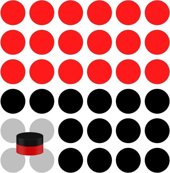 Etichette adesive rimovibili premium per scuola materna e insegnanti - Set da 48 pezzi - Rosso e Nero - Imprimiti a prova d'acqua