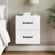 Mobiletto da notte a muro Bianco Lucido 34,5 x 33 x 40 cm 898983