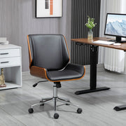 Sedia da ufficio nera in pelle bonded regolabile