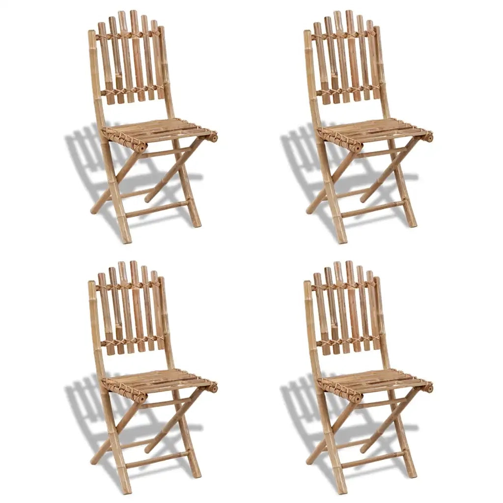 Set da Pranzo da Giardino 5 pz Pieghevole in Bambù 41497