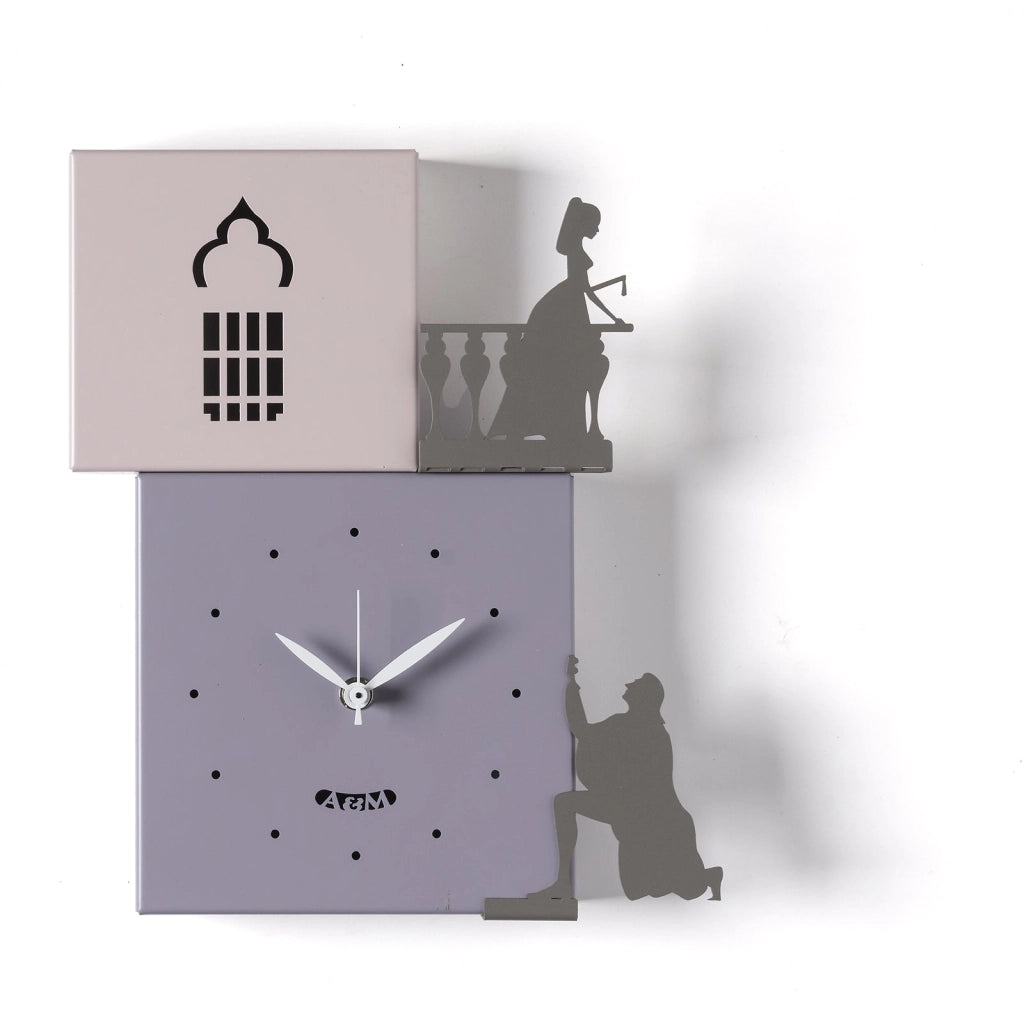 Orologio da parete di design Romeo e Giulietta Crema,bianco marmo,fango,fango