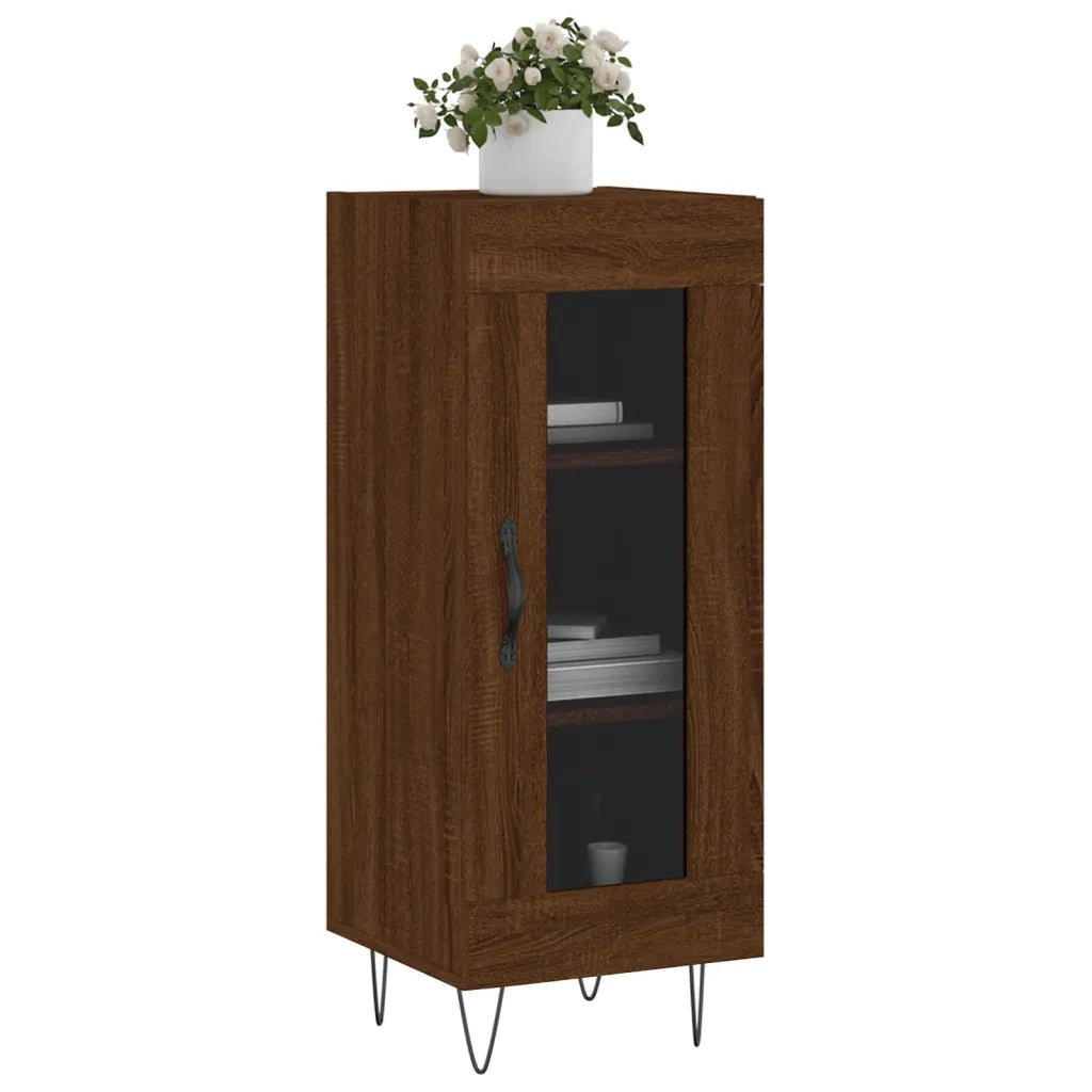 Credenza Rovere Marrone 34,5x34x90 cm in Legno Multistrato 828795