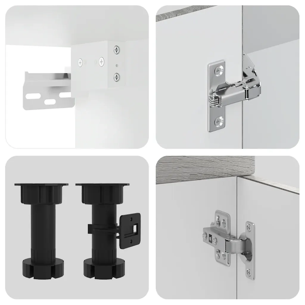 vidaXL Set Mobili da Cucina 11 pz Lucca Grigio Sonoma in Truciolato