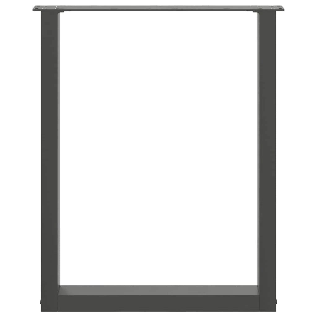 Set di 2 gambe per tavolo da pranzo a forma di U 60 x 72 cm design moderno e robusto con piedini livellanti acciaio antracite 02_0057422