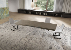 Tavolo Allungabile 160/264x90 cm Niket Tortora Gambe Bianche