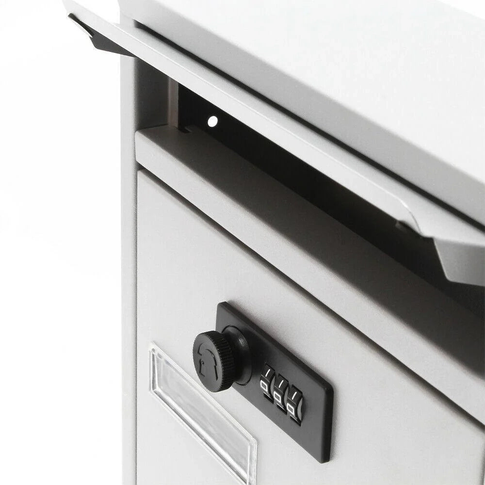 Cassetta postale da parete dal design moderno con serratura a combinazione acciaio zincato argento 16_0000065