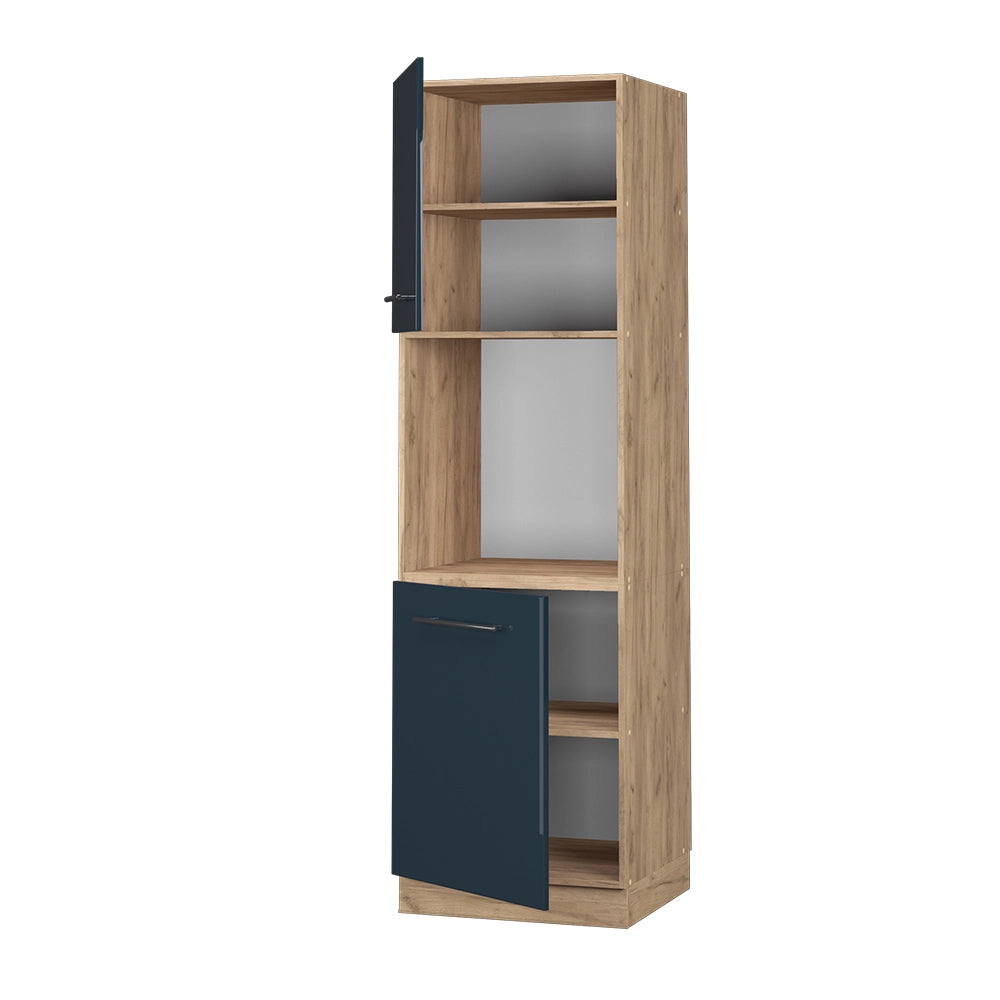 Vicco Armadi da cucina  Blu scuro lucido 60 cm aperto