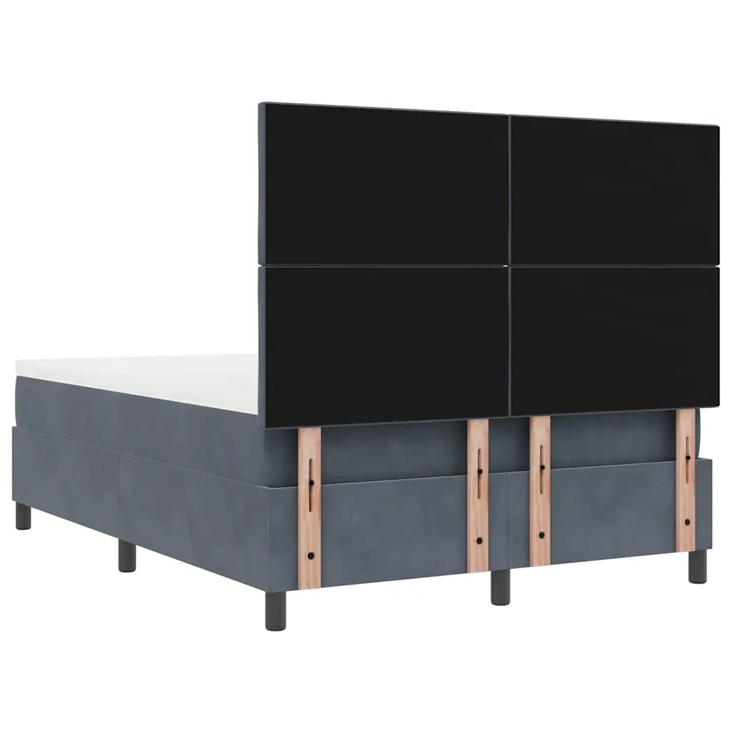 Letto a molle con testiera Grigio scuro 160 x 200 cm Velluto 3339909