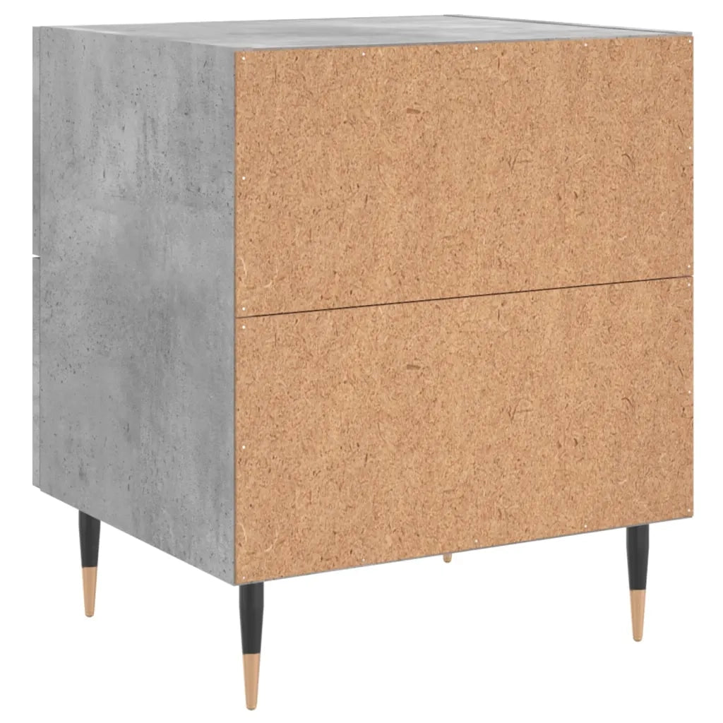 Comodino Grigio Cemento 40x35x47,5 cm in Legno Multistrato 827268
