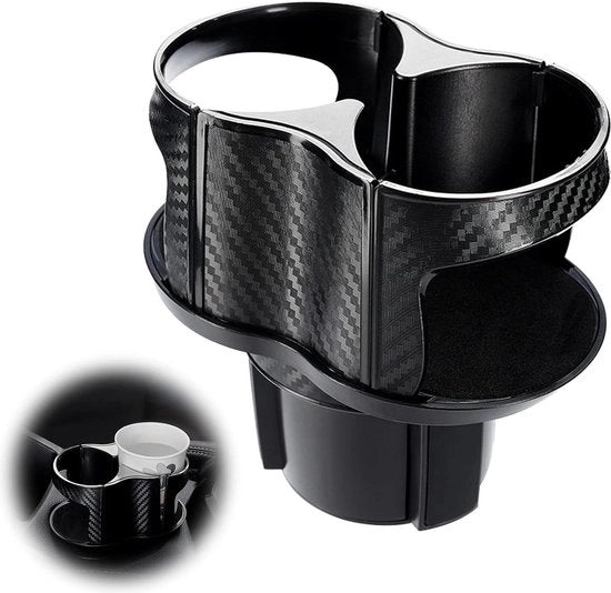 Bicchiere Auto Universale 2 in 1 - Expander Adattatore per Bicchiere Auto con Base Regolabile - 360° Rotazione Bicchiere Fissaggio Doppio - Adatto per la Maggior Parte dei Bicchieri di Drink