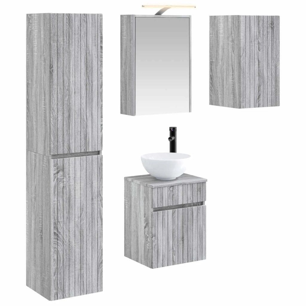 Set di Armadi da Bagno 5 pcs Sonoma grigio 43 x 16 x 62,5 cm 3407348