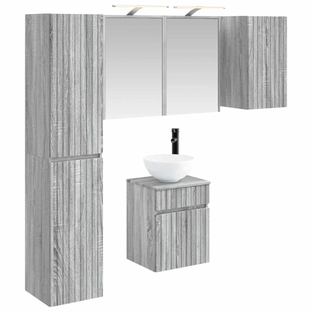 Set di Armadi da Bagno 5 pcs Sonoma grigio 43 x 16 x 62,5 cm 3407348