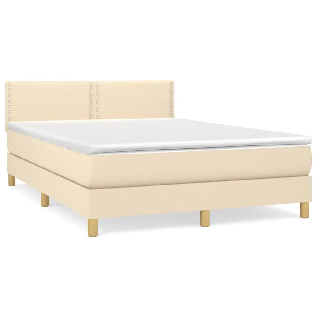 Giroletto a Molle con Materasso Crema 140x200 cm in Tessuto 3140542
