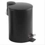 Trade Shop - Pattumiera Acciaio A Pedale 5 Lt Bidone Cestino Spazzatura Bagno Casa Nero 87454 -