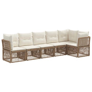 Set Divano da Giardino 6 pcs Beige polyrattan 3434223