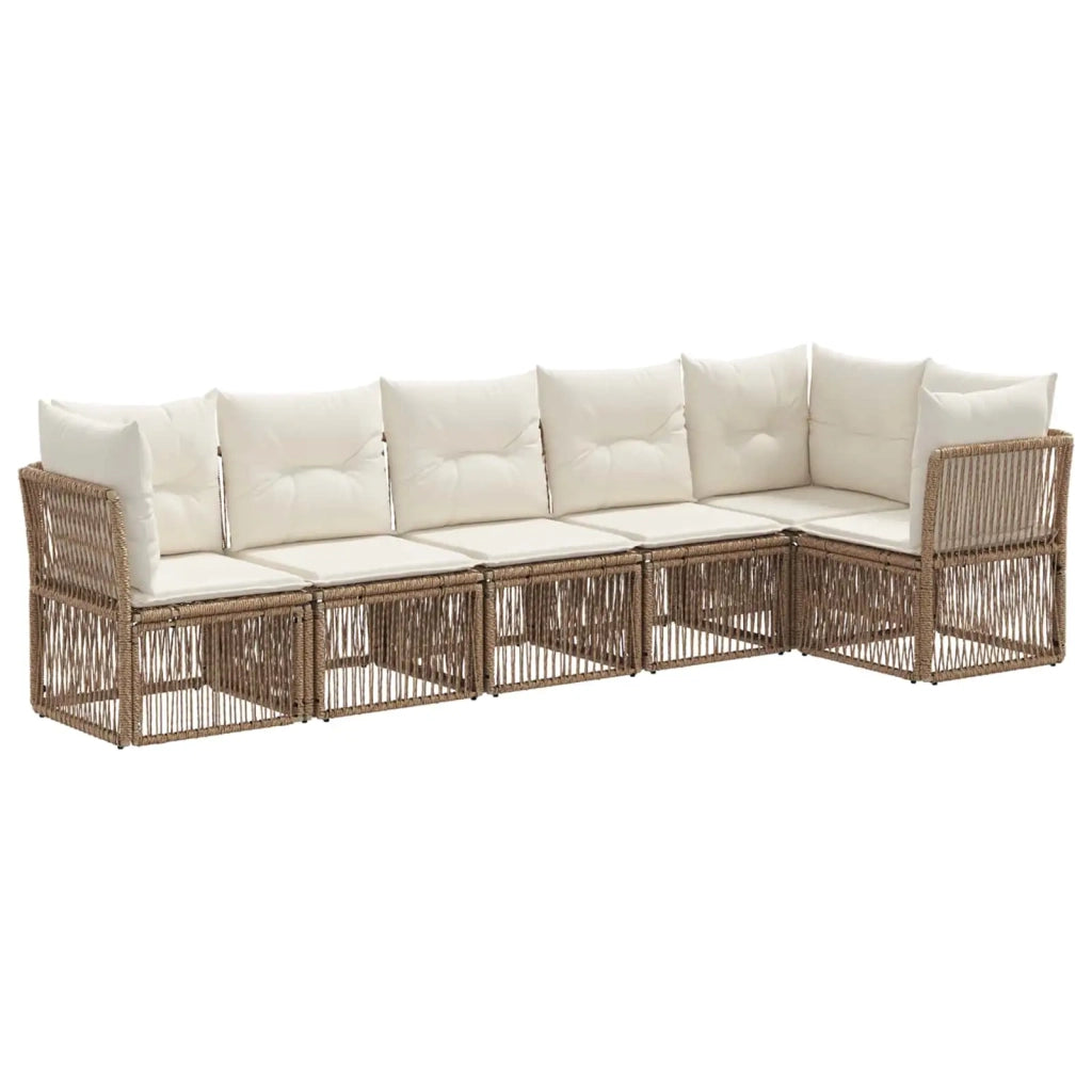 Set Divano da Giardino 6 pcs Beige polyrattan 3434223