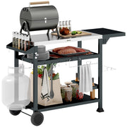 Carrello Barbecue con Accessori ¨C Zephmum ¨C Nero 125x65x84 cm