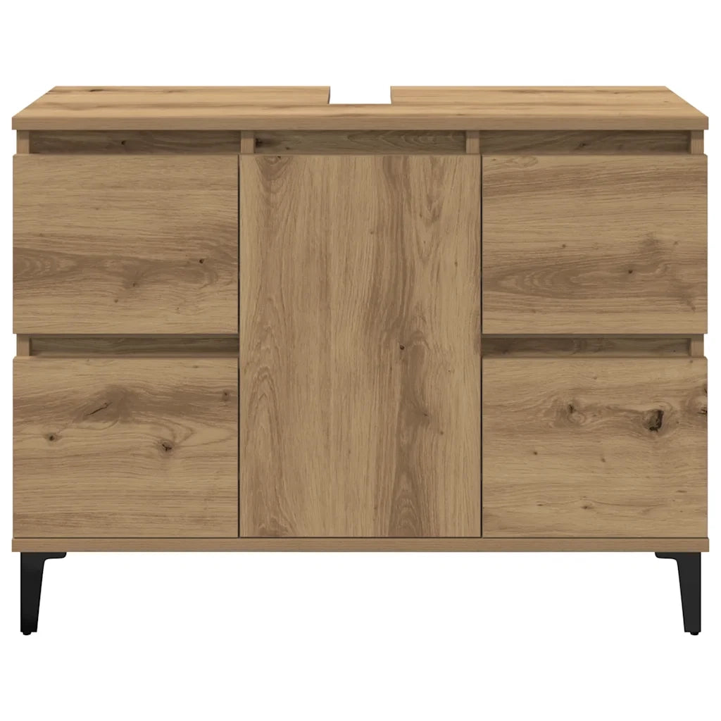 Mobile Lavabo Rovere Artigianale 80x33x60 cm Legno Multistrato
