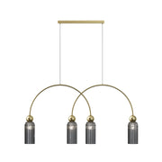 Maytoni Lampadario contemporaneo Antic 4 luci E14 oro metallo vetro grigio