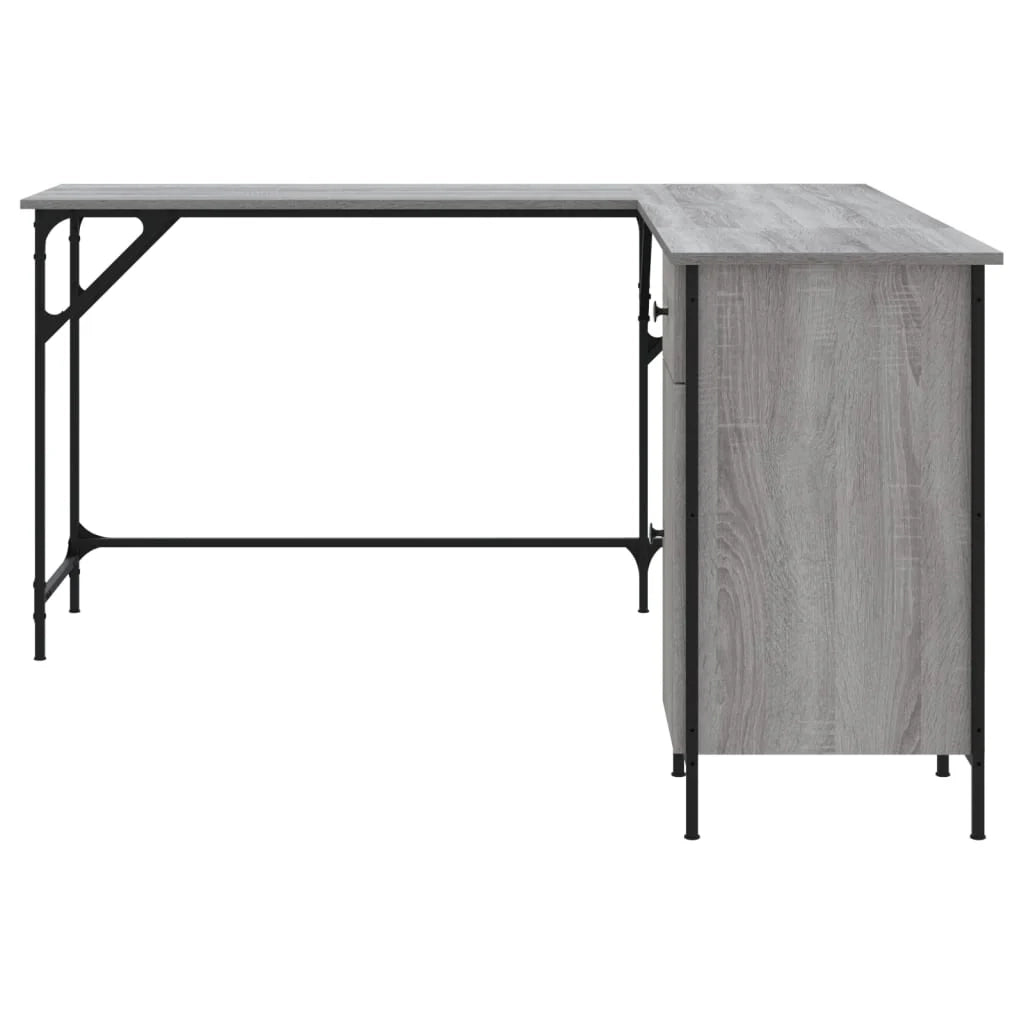 Scrivania Sonoma postazione computer mobile per computer scrivania da studio 141 x 141 x 75 cm legno ingegnerizzato grigio 02_0023961
