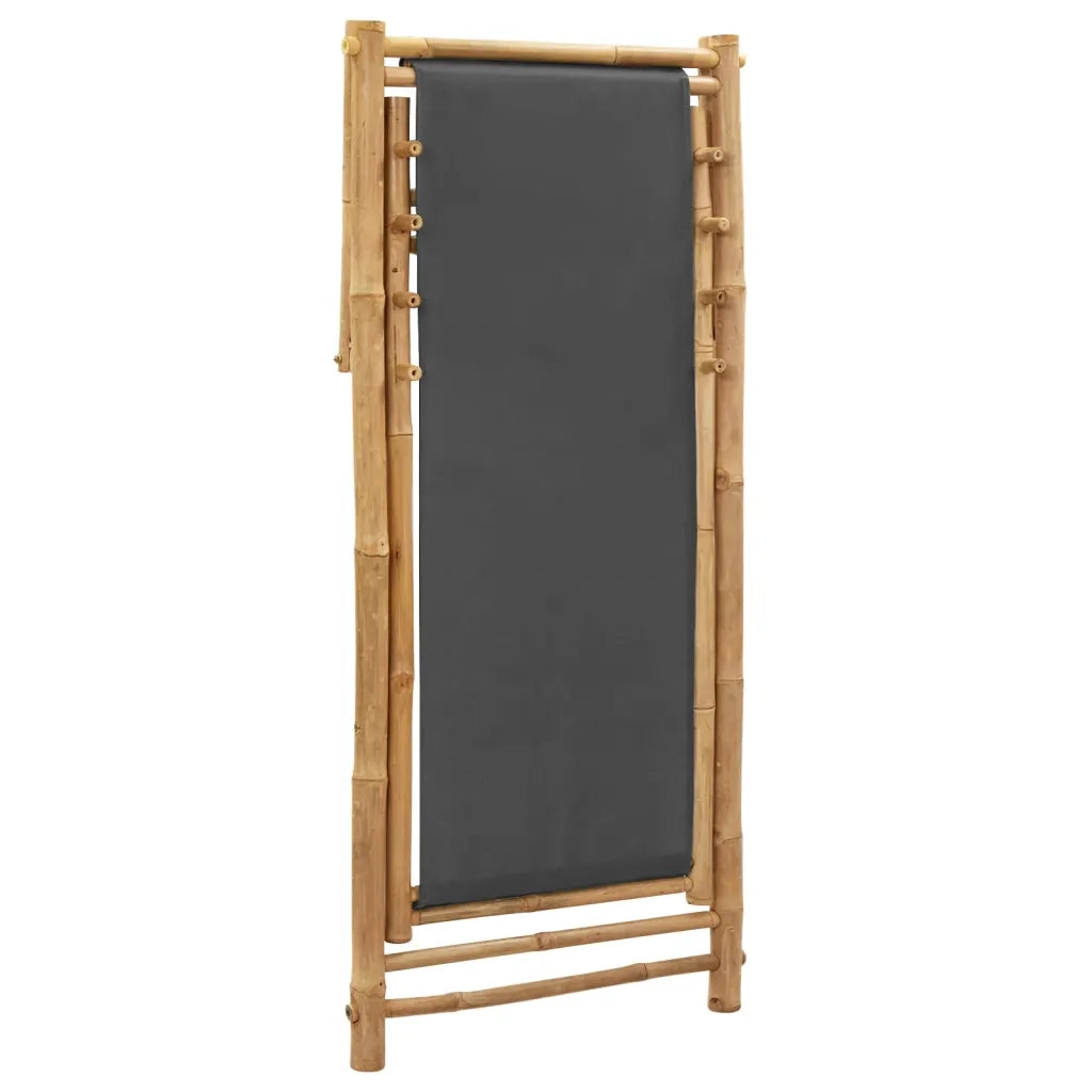 Sedia a Sdraio in BambÃ¹ e Tela Grigio Scuro cod mxl 22666