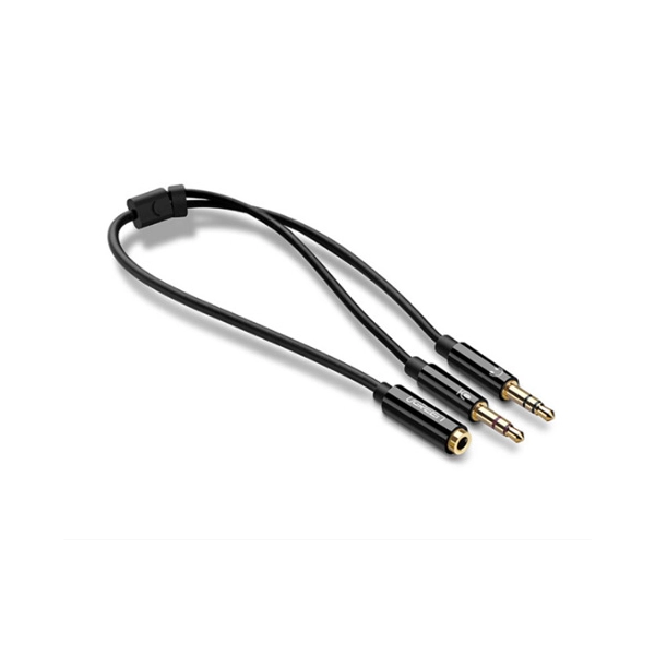 UGREEN Cavo Audio 3.5mm femmina a 2 maschio- case ABS (Black)