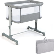 Culla a Letto - Letto in Culla - 83x48x80 cm - Con Materasso - Trasportabile - Lavabile - Grigio - Scatola - Letto - Camera da Letto