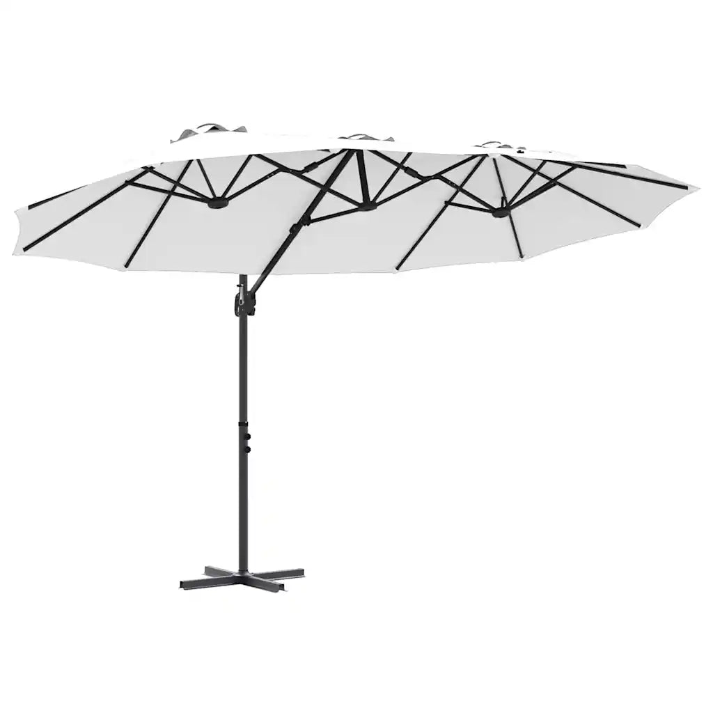 vidaXL Ombrellone a braccio da giardino Sabbia 372 x 198 x 243 cm