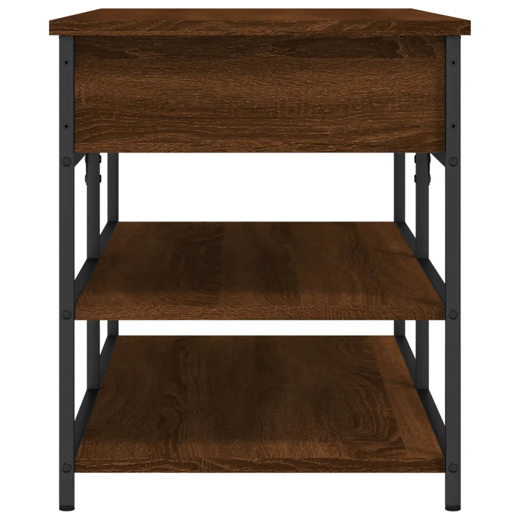 Panca Porta Scarpe-Sgabello-Panca Scarpiera Rovere Marrone 100x42,5x50 Legno Multistrato