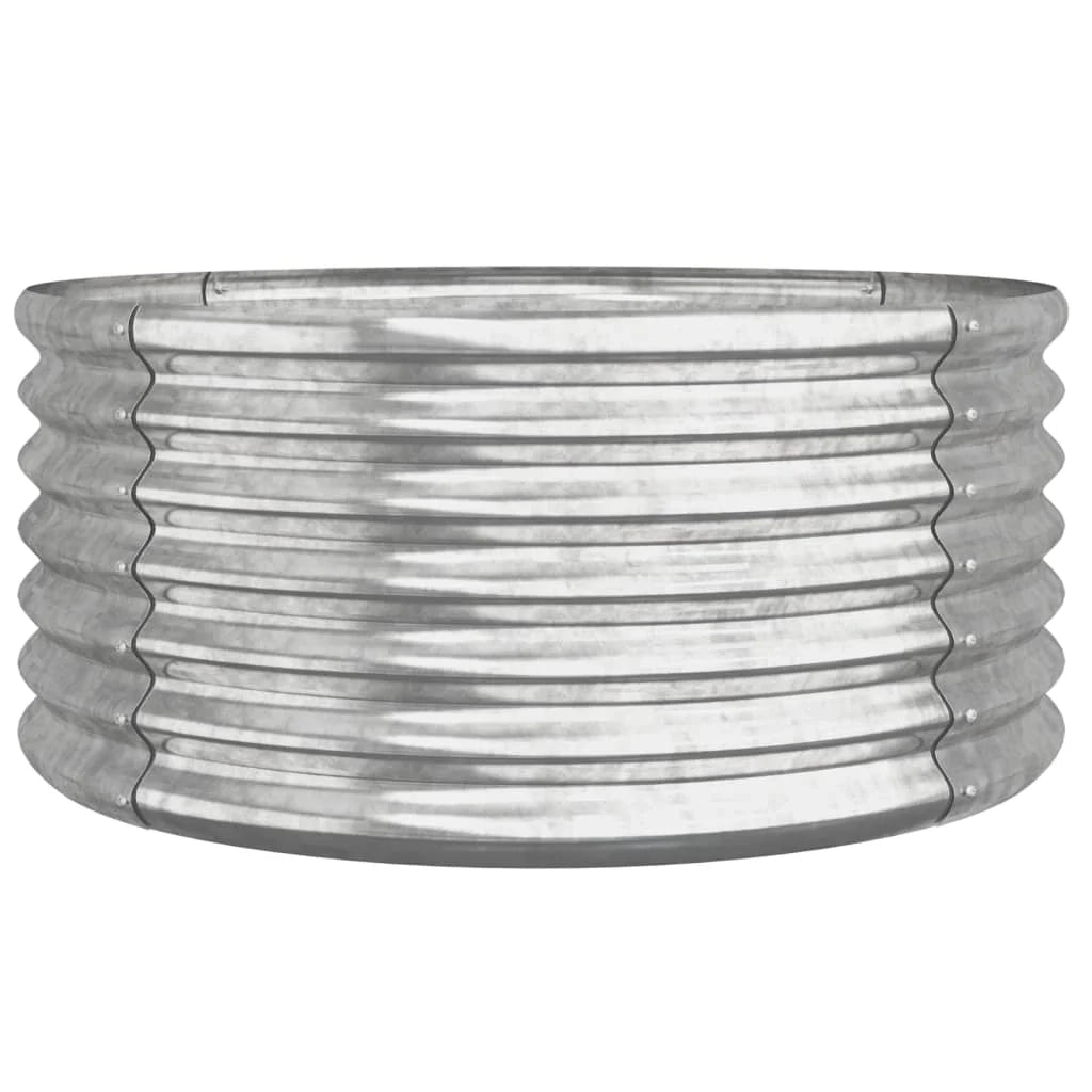 Fioriera rialzata per piante e fiori terrazza giardino acciaio verniciato a polvere 80 x 80 x 36 cm argento 02_0038578
