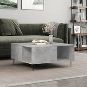 Tavolino Salotto-Tavolino da soggiorno-Tavolo Grigio Cemento 80x80x36,5 cm Legno Multistrato 541045
