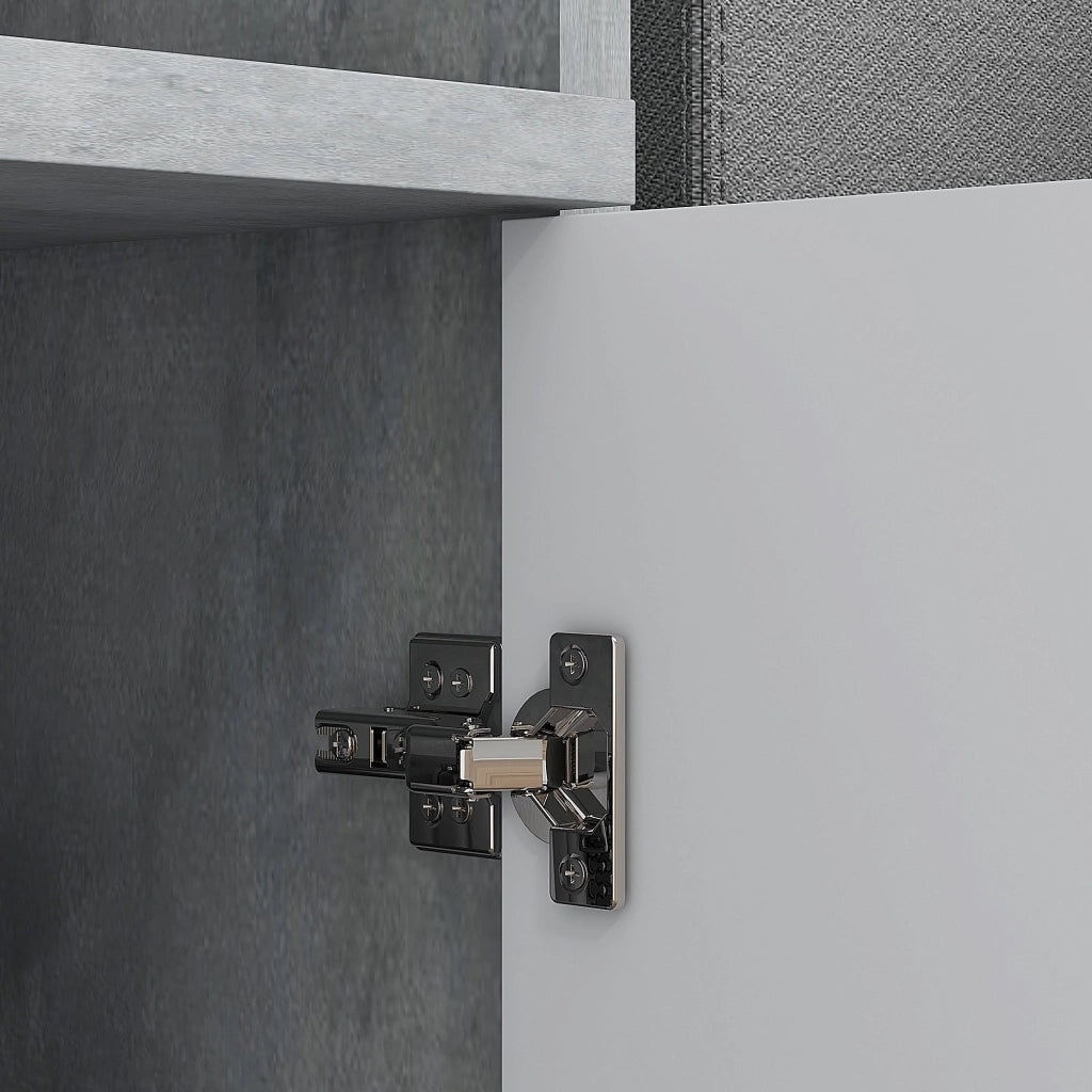 Mobile Guardaroba per Ingresso con Specchio Appendiabiti e Armadio 145x29x184 cm Grigio e Bianco