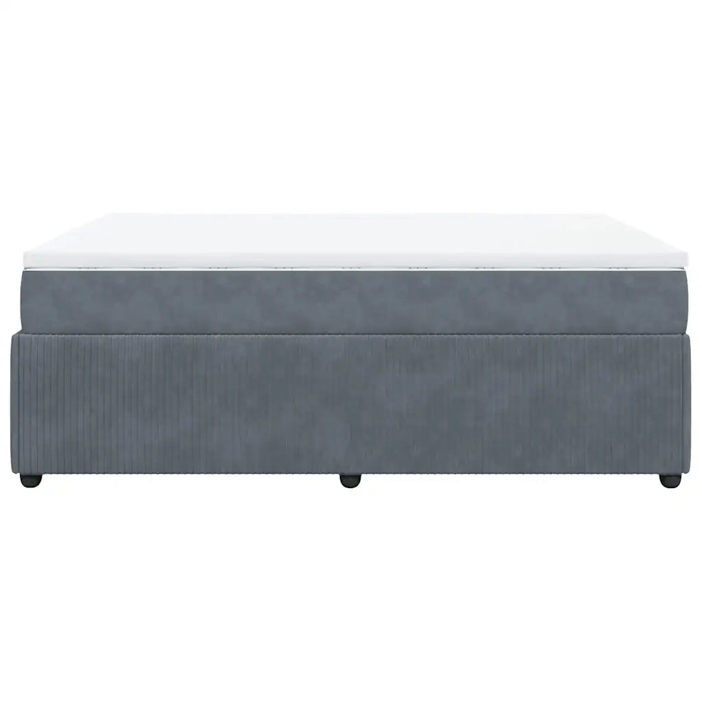 vidaXL Giroletto a Molle con Materasso Grigio Scuro 140x190 cm Velluto