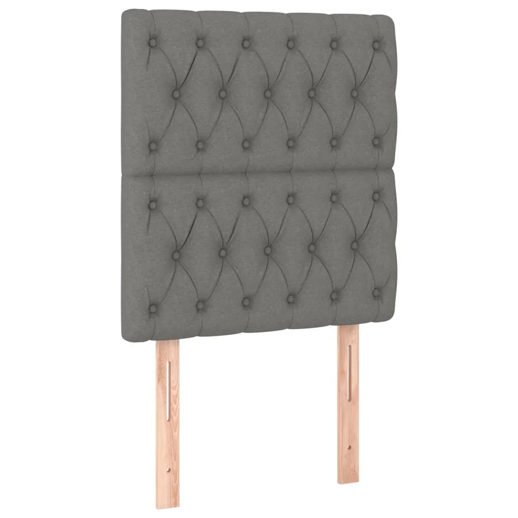 Testiera-Testata Decorativa Grigio Scuro 80x7x118/128 cm Tessuto